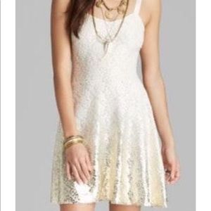 Free People Foil Ombré Fit and Flair Dress